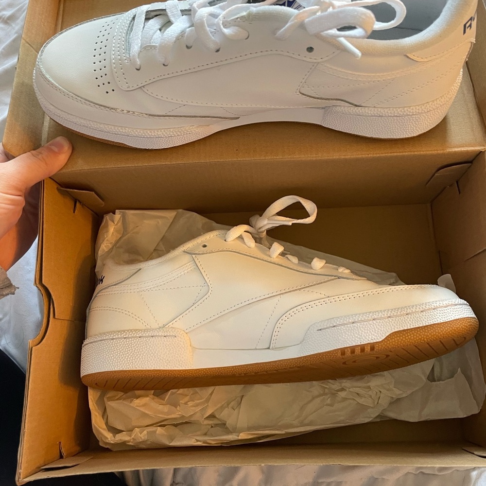 Reebok Brown Kraft Shoe Box with White Label